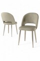 Set scaune 4 piese, Charlotte, Pane, Crem / Crom