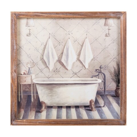 Tablou decorativ, Antique Bain, Creaciones Meng, 32x32 cm, canvas/lemn de brad