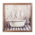 Tablou decorativ, Antique Bain, Creaciones Meng, 32x32 cm, canvas/lemn de brad