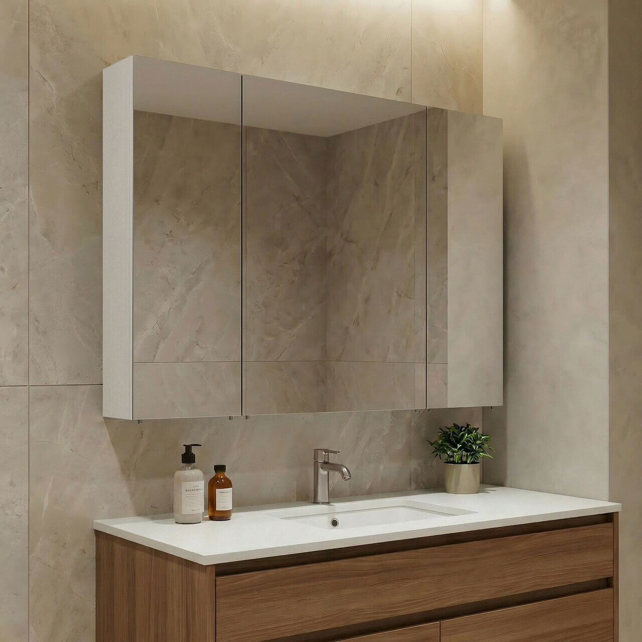 Dulap de baie cu oglindă, Hanah Home, Nuvola 100 v2, Casmir