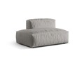 Modul stanga pentru canapea, 2 locuri, Martina-169, Micadoni Home, 133x106x75 cm, tesatura structurata catifelata, gri deschis