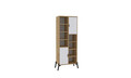 Corp biblioteca, Puqa Design, Otranto, 58.6x160x30 cm, PAL, Stejar Safir / Alb