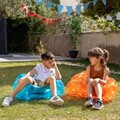 Set 2 mingi gonflabile cu protectie antisoc pentru joaca, Bumper Bubble Ball Bumpoy InnovaGoods, Ø62 cm, albastru/portocaliu