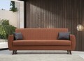 Canapea extensibila cu 3 locuri, Misty, 730MST1203, Cadru: METAL/LEMN, Caramiziu