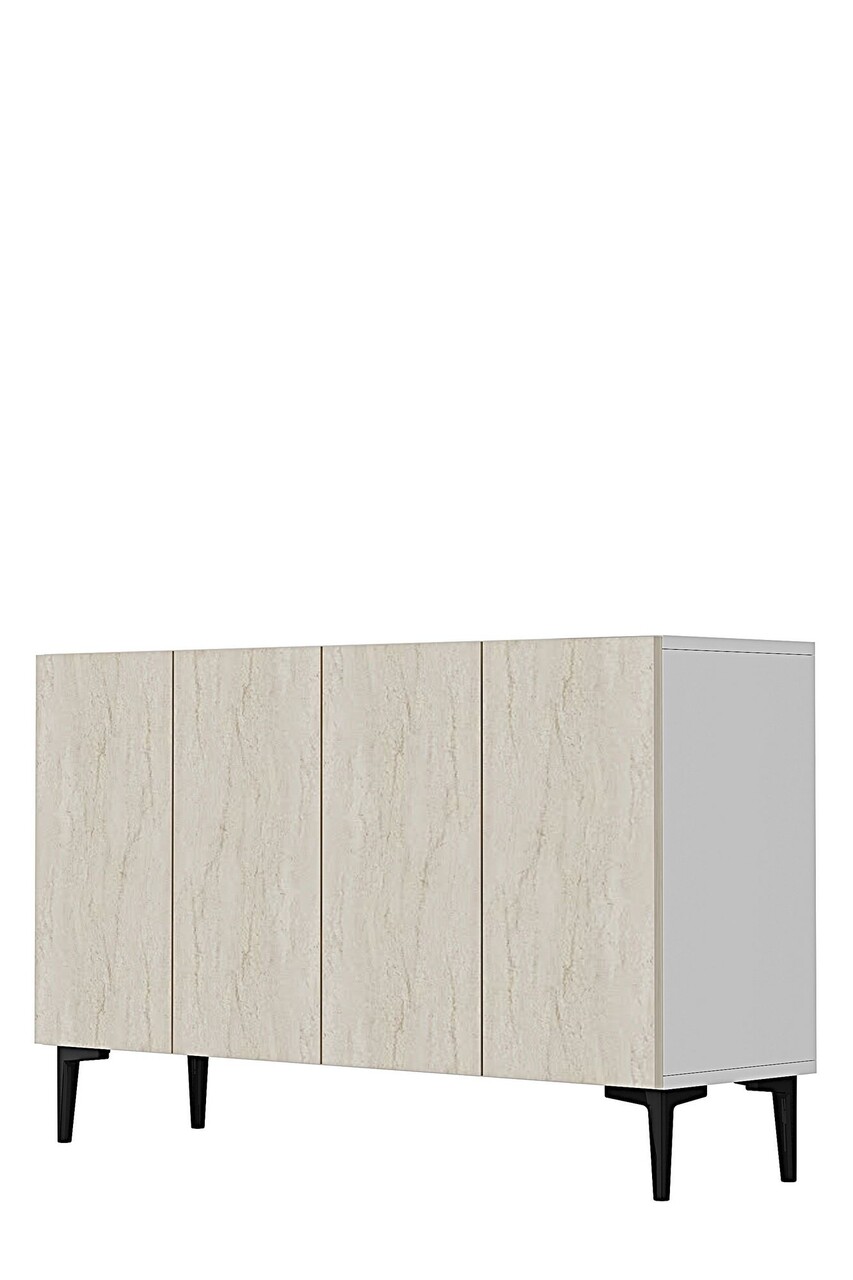 Consola, Hanah Home, Aplos 120, 120x79x32 cm, Alb / Travertin - view 4