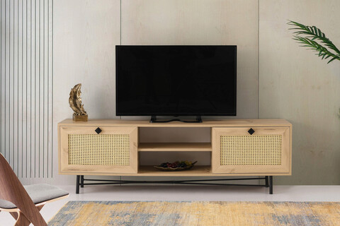 Comoda tv, kalune design, begonya 180, 180x60x40 cm, stejar / negru
