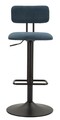Set 2 scaune de bar Lift High Navy, Mauro Ferretti, 41x47.5x85 cm, inaltime ajustabila, fier/poliester, negru/albastru
