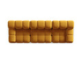 Canapea modulara 3 locuri, Bellis-51, Micadoni Home, 282x94x70 cm, catifea, galben