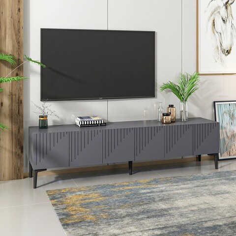 Comoda TV, Olivia, Artemis, 180x45x37 cm, PAL, Antracit mezoni.ro