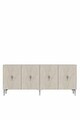 Consola, Hanah Home, Ayshe 180, 180x75x32 cm, White / Travertine / Silver