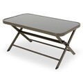 Set mobilier pentru gradina/terasa, 4 piese, Westhore, pliabile, 58 x 82 x 78 cm, otel, natur/maro