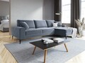 Coltar dreapta, Madara, Mazzini Sofas, 5 locuri, black legs, 254x182x90 cm, catifea, albastru deschis