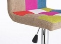 Scaun de bar Salvador Patch, Bizzotto, 40x45x87 cm, otel/poliester, multicolor