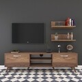 Comoda TV cu 2 rafturi M48 - 1050, Wren, 180 x 35 x 48.6 cm/60 cm, walnut