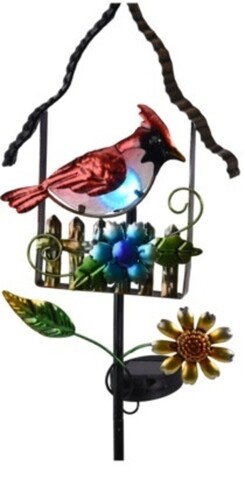 Lampa de gradina Bird red, 18x8x66 cm, metal, rosu