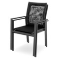 Scaun suprapozabil, Mauro, L.56 l.62 H.92, aluminiu/fibre sintetice/textilina, gri/negru