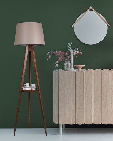 Lampadar cu raft, Luin, 8282-8, E27, 60 W, lemn/textil 8282-8