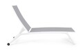 Sezlong cu roti Raul, Bizzotto, 68 x 195 x 101 cm, pliabil, aluminiu/textilena 2x1, alb