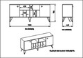 Set bufet si 2 oglinzi Lorenz Ayna, Hadley, 180 x 44.8 x 78.6 cm/50 x 60 cm, walnut/negru