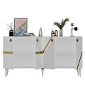 Consola, Olivia, Iris, 150x40x79 cm, PAL , Alb/Auriu