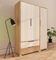 Dulap pentru haine, Hanah Home, Flora 137, 137x183x45 cm, PAL, Stejar Safir / Alb