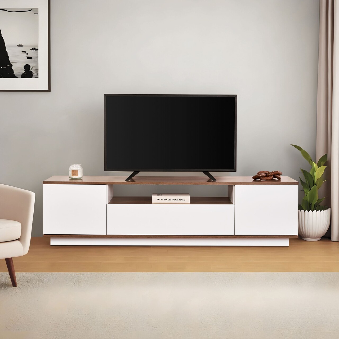 Comoda TV, Lorena, Veramont, Alb/Maro - 1 | YEO