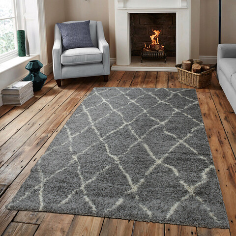 Covor, G0276M, 160×230 cm, Polipropilena, Gri / Crem mezoni.ro