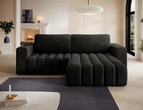 Coltar extensibil dreapta 4 locuri ELTAP, Bon-39, Bonett, 250x175x92 cm, lemn/poliester, gri inchis