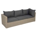 Set mobilier pentru gradina/terasa, Casaboa, coltar + masa, aluminiu/fibre sintetice, natur/gri
