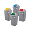 Cos de gunoi Multiplat cu capac batant, colectare selectiva, plastic, 60 L, albastru