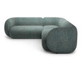 Coltar simetric 5 locuri, Kate, Micadoni, 252x252x76 cm, tesatura structurata, albastru melanj
