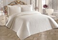 Set cuvertura de pat dubla 3 piese, Estiva - Cream, Dowry World, Bumbac