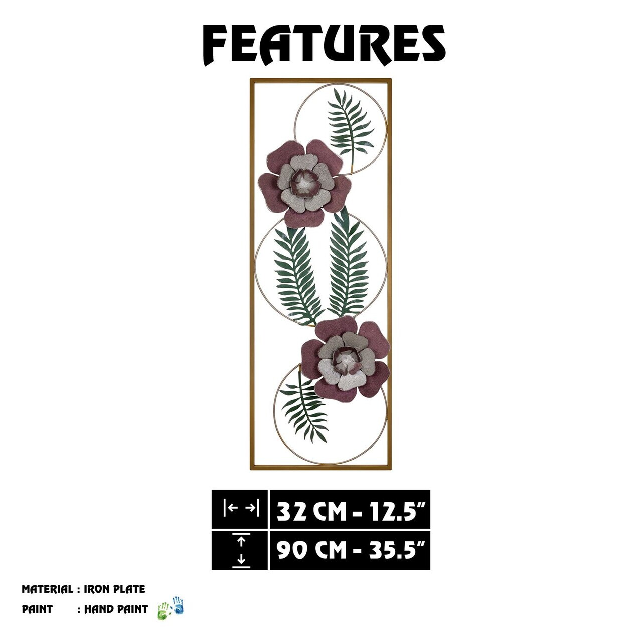 Decoratiune de perete, Menguen, Metal, Grosime: 0,6 mm, Multicolor — imaginea 8