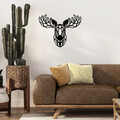 Decoratiune de perete, Moose, Metal, Dimensiune: 70 x 54 cm, Negru
