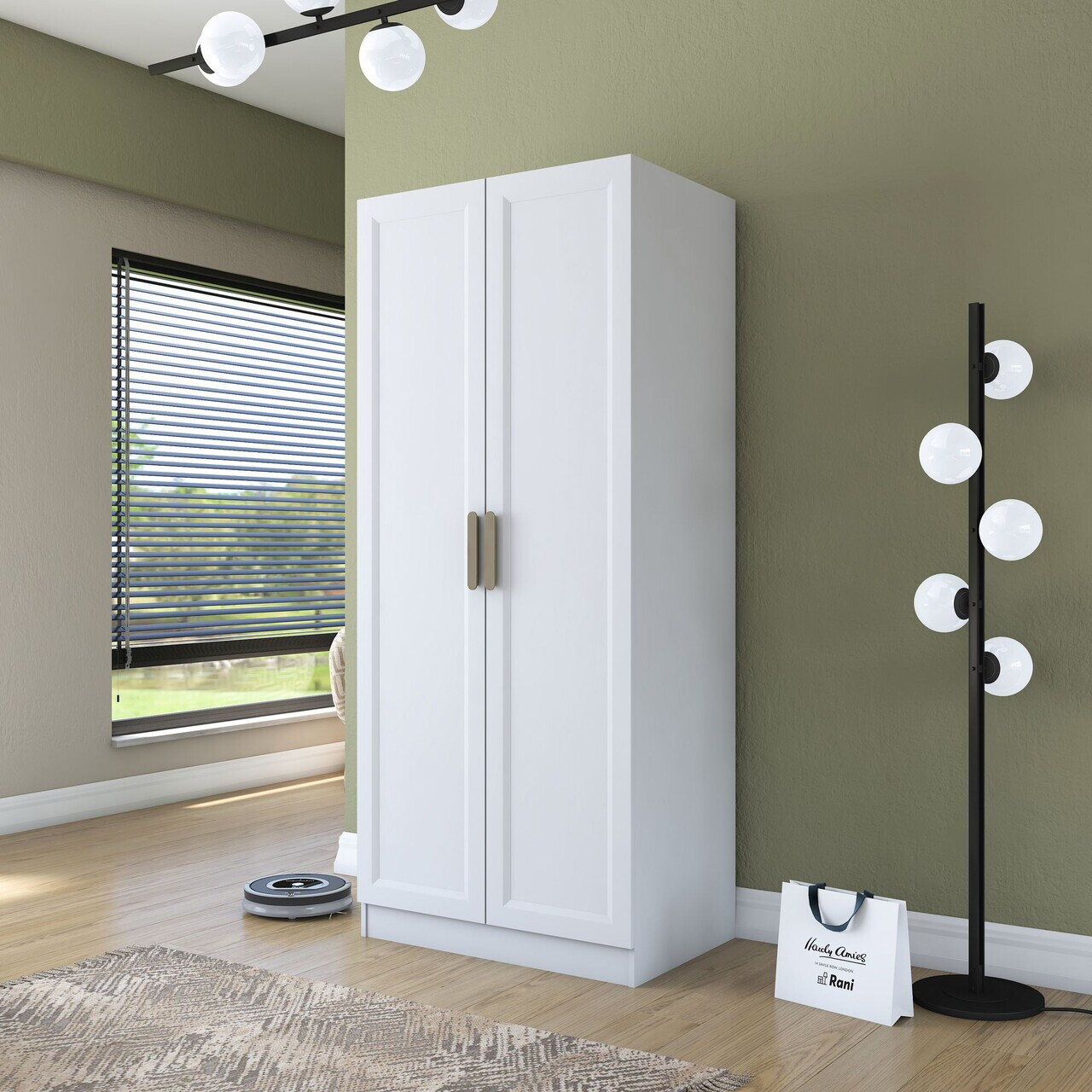 Dulap pentru haine Hanah Home BA202 90x210x57.5 cm PAL MELAMINAT CALITATE E1 Alb