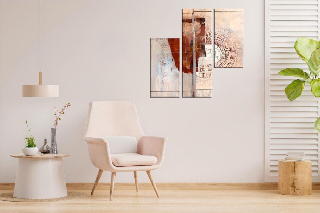 Set 3 tablouri decorative, MXA07, Cadru: 100% LEMN (Grosime: 2 cm), Multicolor - view 3