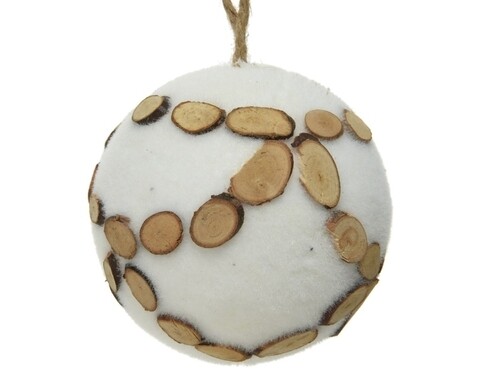 Glob Rustic plain, Decoris, Ø10 cm, spuma, maro/alb