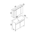Set Dulap de Baie cu Chiuvetă și Oglindă (2 Piese), Hanah Home, Purus 100, Alb