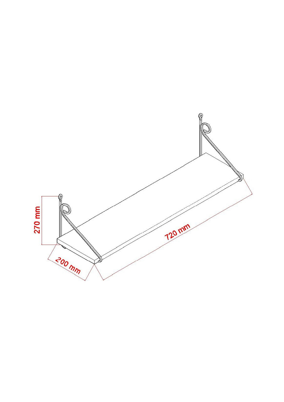 Raft De Perete, Decormet, Seramoni, 72x27x20 Cm, Stejar