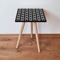 Masuta, Leona, Shp395, 35x42x35 cm, Alb/Negru