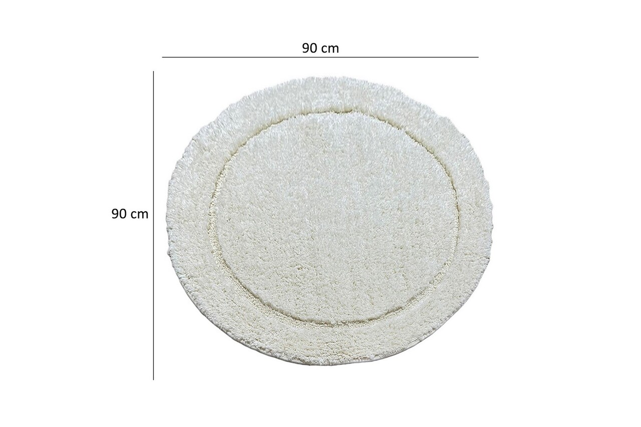Covoras de baie, L'essentiel Maison, Wolle, 90x90 cm, Ecru - imagine 5