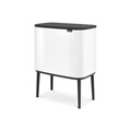 Cos de gunoi cu soft touch, Brabantia, Bo Touch, 11+23 L, 31.2x54x68 cm, otel, alb