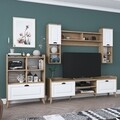 Mobilier living, Wren, AA101 - 2554, 3 corpuri, pal melaminat, alb/nuc