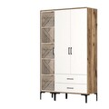 Dulap pentru haine, Hommy Craft, Kumsal PT, 120x47.5x201.4 cm, PAL, Nuc/Alb