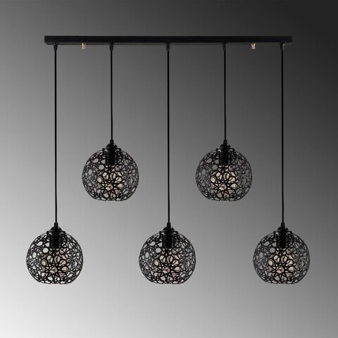 Lustra, Fellini – MR – 789, Alby, 100 x 17 x 119 cm, 5 x E27, 40W, negru Iluminat