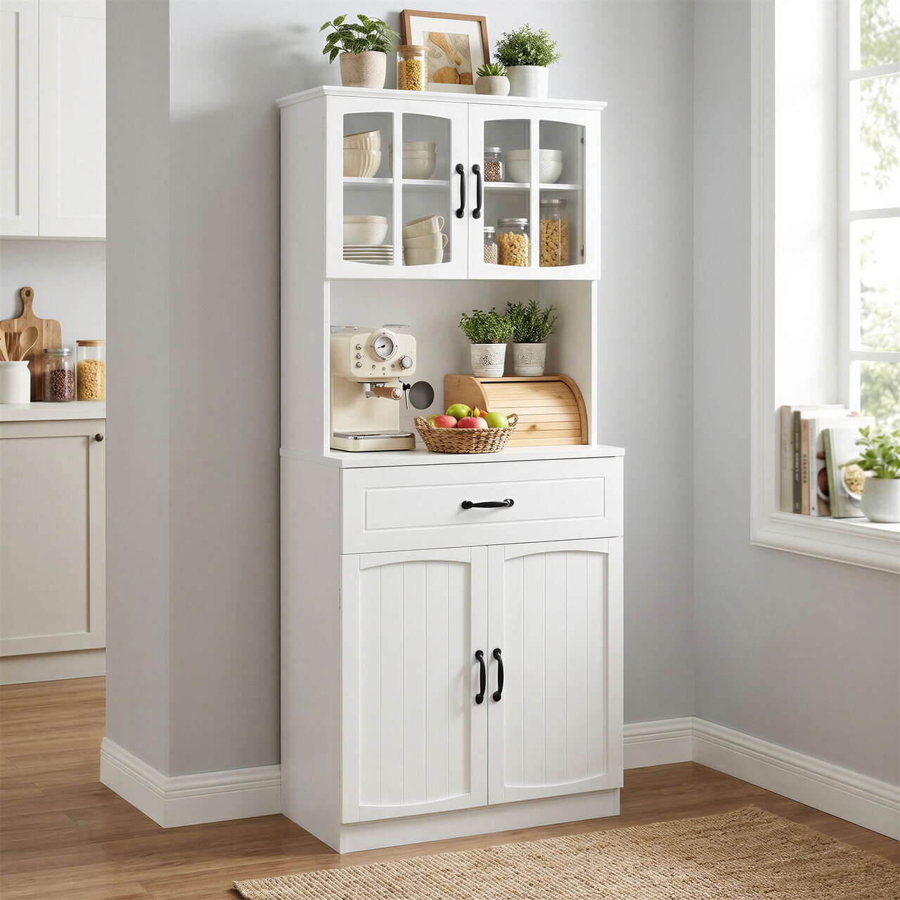 Dulap bucatarie multifunctional, Vasagle, 73x41.5x179.8 cm, MDF/PAL, alb - view 5