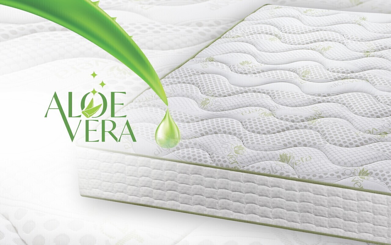 Saltea ortopedica Aloe Vera Dual Confort, 140x190x25cm, Memory 4 cm, 7 zone de confort, reversibila, fermitate medie — imaginea 8