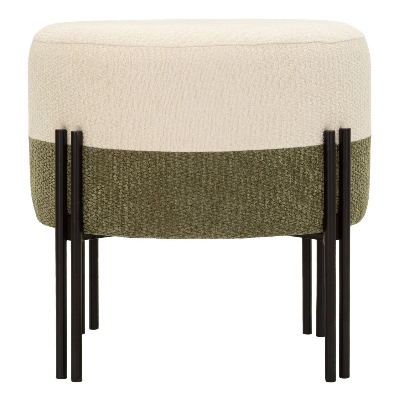 Taburet, Mauro Ferretti, Modern Two-Tone, 44x41 cm, poliester/MDF, crem/gri — imaginea 5