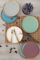 Set farfurii din ceramica pentru desert, Keramika, 275KRM1687, Ceramica , Dimensiune: 22 cm (6 bucăți), Albastru / Verde / Roz / Alb / Gri / Alb