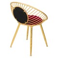 Scaun Creaciones Meng, 55x46x70 cm, metal, auriu/rosu